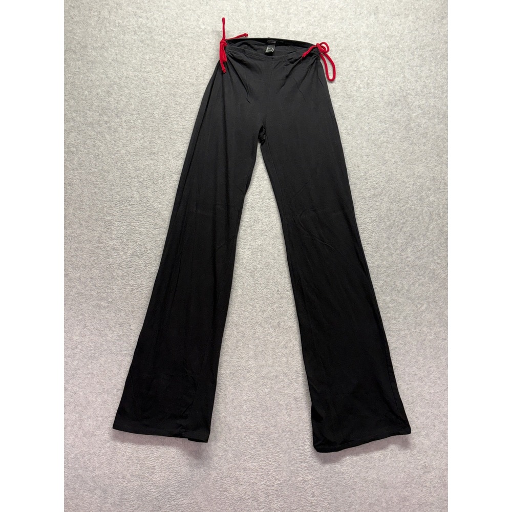 Forever 21 Black State Graphic Flare Lounge Pants Red Side Ties Small